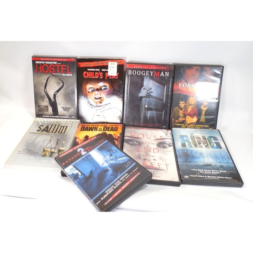 9 DVD HORROR‎ MOVIE LOT! Boogey Man, Saw, Childs Play, The Ring & More